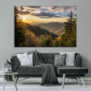 Sunrise Over the Smoky Mountains Canvas Wall Art –