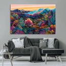 Colorful Abstract Landscape Wall Art Print Canvas - Vibrant
