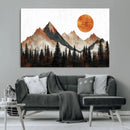 Modern Abstract Mountain Canvas Wall Art Print, Abstract
