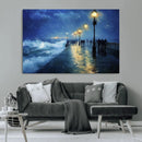 Abstract Stormy Ocean Pier Canvas Wall Art Print | Stormy by MyGreatCanvas | Canvas Wall Art Prints | Photo Prints & Wall Decor