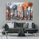 Abstract Winter Landscape Canvas Wall Art Print - Large