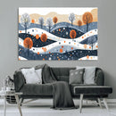 Abstract Winter Landscape Canvas Wall Art Print -  Large