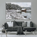 Winter Wall Art - Cabin by the Lake Canvas Wall Art - Serene by MyGreatCanvas | Canvas Wall Art Prints | Photo Prints & Wall Decor