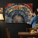 Abstract Tree Ring Wall Art Canvas Print – Colorful Framed
