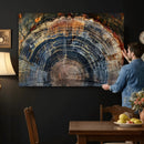 Framed Tree Ring Wall Art - Abstract Colorful Tree Ring Wall
