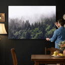 Misty Forest Wall Art | Foggy Forest Canvas Print | Large