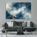 Large Abstract Print - Luxe Blue and Gold Abstract Canvas