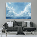 Abstract Ocean Print Artwork- Serene Blue Ocean Canvas Wall