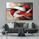 Abstract Wall Art - Modern Red and White Canvas Wall Art