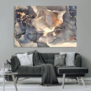 Abstract Blue and Gold Wall Art - Fluid Ink Artwork - Modern
