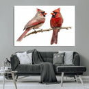 Cardinal Canvas Wall Art - Male and Female Cardinal Print -