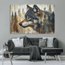 Rustic Wolf Wall Art Canvas Print – Vintage Woodland by MyGreatCanvas | Canvas Wall Art Prints | Photo Prints & Wall Decor