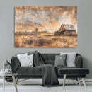 Rustic Farmhouse Wall Art Canvas Print | Barn and Field
