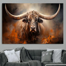 Highland Bull Canvas Abstract Canvas Wall Art Print –