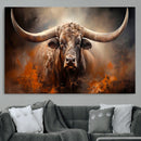 Highland Bull Canvas Abstract Canvas Wall Art Print –