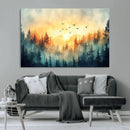 Abstract Forest Wall Art Print- Serene Nature Canvas Print