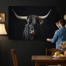 Majestic Longhorn Bull Wall Art Canvas Print – Dark by MyGreatCanvas | Canvas Wall Art Prints | Photo Prints & Wall Decor