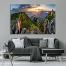 Mountain Sunset Panoramic Wall Art Canvas Print – Framed
