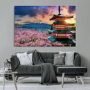 Mount Fuji Cherry Blossom Wall Art Canvas Print – Framed