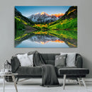Sunrise Maroon Bells Lake Wall Art Canvas Print – Framed Elk