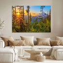 Forest Sunset Wall Art Canvas Print – Green Pines Sunset