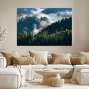 Misty Forest Wall Art Canvas Print – Pine Hills Foggy