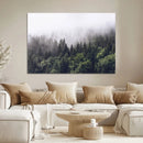 Misty Forest Wall Art Canvas Print – Foggy Pines Pine Valley
