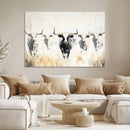 Texas Longhorn Wall Art Canvas Print – Rustic Western Bull