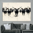 Texas Longhorn Wall Art – Framed Black White Cattle Canvas by MyGreatCanvas | Canvas Wall Art Prints | Photo Prints & Wall Decor