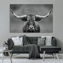 Texas Longhorn Wall Art Canvas Print – Framed Western Bull