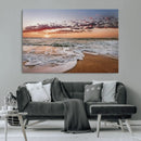 Ocean Sunset Wall Art Canvas Print – Framed Sandy Shore