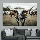 Texas Longhorn Wall Art – Framed Speckled Cow Canvas by MyGreatCanvas | Canvas Wall Art Prints | Photo Prints & Wall Decor