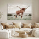 Texas Longhorn Wall Art Canvas Print – Framed Spotted Cattle by MyGreatCanvas | Canvas Wall Art Prints | Photo Prints & Wall Decor