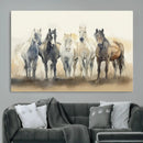 Wild Horses Wall Art Canvas Print, Framed Running Horses Art