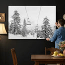 Ski Lift Wall Art – Framed Snowy Mountain Canvas Artwork by MyGreatCanvas | Canvas Wall Art Prints | Photo Prints & Wall Decor