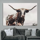 Texas Longhorn Wall Art Canvas Print – Framed Spotted Bull by MyGreatCanvas | Canvas Wall Art Prints | Photo Prints & Wall Decor