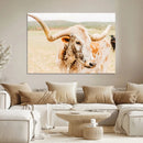 Texas Longhorn Wall Art Canvas Print – Framed Speckled Cow