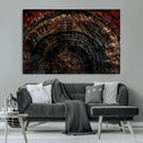 Dark Wood Ring Wall Art Canvas Print – Framed Abstract Tree