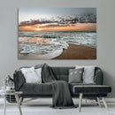 Ocean Sunset Wall Art Canvas Print – Framed Beach Waves