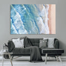 Aerial Ocean View Wall Art Canvas Print – Framed Soft Blue