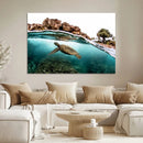 Sea Turtle Wall Art Canvas Print – Framed Ocean Life