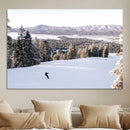 Snowy Mountain Wall Art Canvas Print – Framed Ski Slope