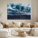 Black Beach Wall Art Canvas Print – Framed Aerial Ocean View