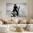 Western Wall Art Canvas Print – Framed Cowboy and Horse