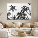 Palm Wall Art Canvas Print – Framed Monochrome Tropical