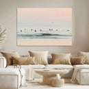 Pastel Ocean Wall Art Canvas Print – Framed Soft Sunset Calm