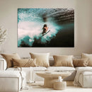 Vibrant Aquatic Motion Wall Art Canvas Print – Framed