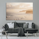 Misty Coastal Wall Art Canvas Print – Framed Golden Sunset by MyGreatCanvas | Canvas Wall Art Prints | Photo Prints & Wall Decor