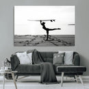 Yoga Surf Wall Art Canvas Print – Framed Black White Shore by MyGreatCanvas | Canvas Wall Art Prints | Photo Prints & Wall Decor