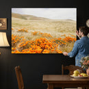 Golden Wildflowers Wall Art Canvas Print – Framed Hills